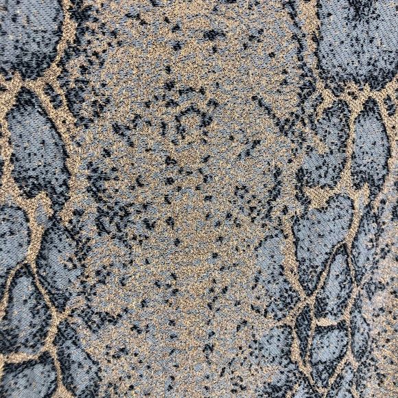 Topshop Tan Grey Snakeskin Print Mini Dress Metallic Gold Snake Minidress sz 8 - Picture 7 of 14